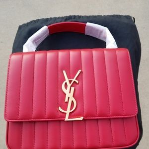 Ysl yves saint laurent vicky large red lambskin
